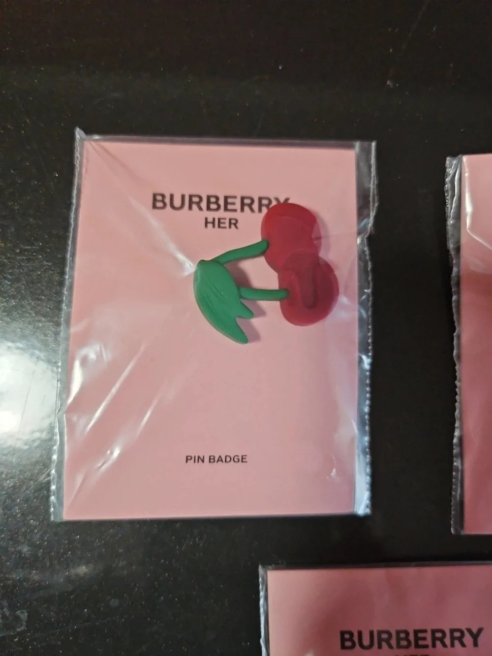 Burberry Pink Enamel Logo Pin Badge